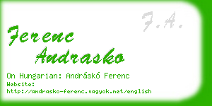 ferenc andrasko business card