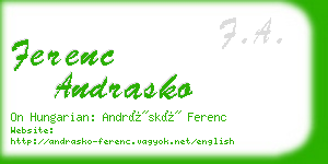 ferenc andrasko business card